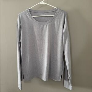 Athleta Light Gray Long Sleeve Top